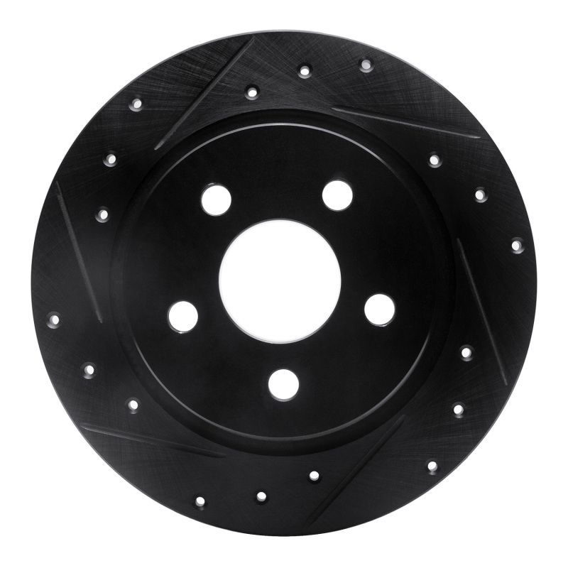Ford Transit Connect Brake Rotor (1) - Rear Left - R1 Concepts - Drilled & Slotted - Black - `18-`23